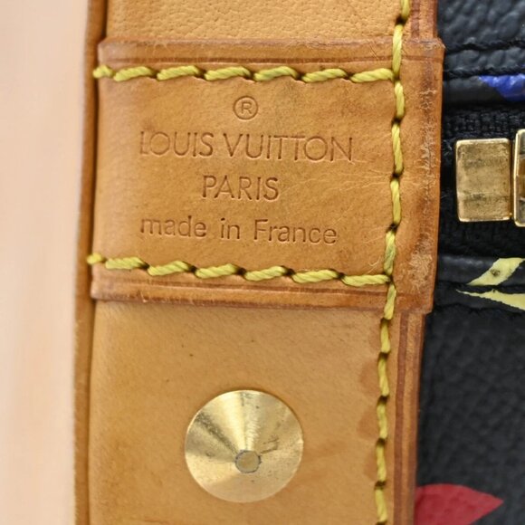 LOUIS VUITTON LV Logo Alma Hand Bag Monogram Multi Color Black - Picture 10 of 16